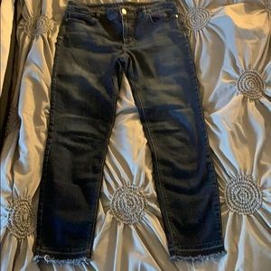 Frayed Hem Dark Wash Jeans